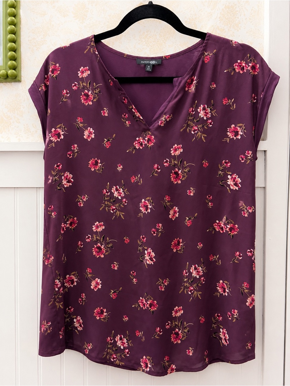Papermoon Plum Floral V-Neck Blouse
